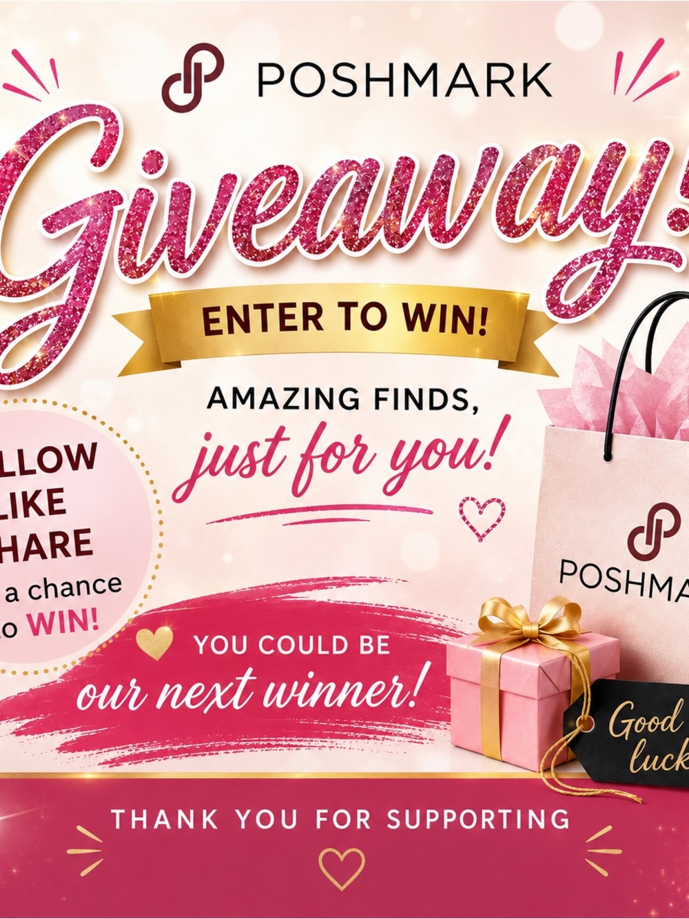 Pink Gift Tote Bag - Stylish Shopping Bag